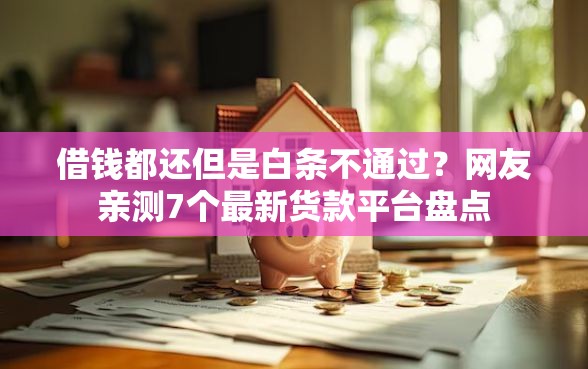 借钱都还但是白条不通过？网友亲测7个最新货款平台盘点
