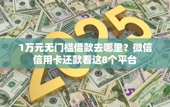 1万元无门槛借款去哪里？微信信用卡还款看这8个平台