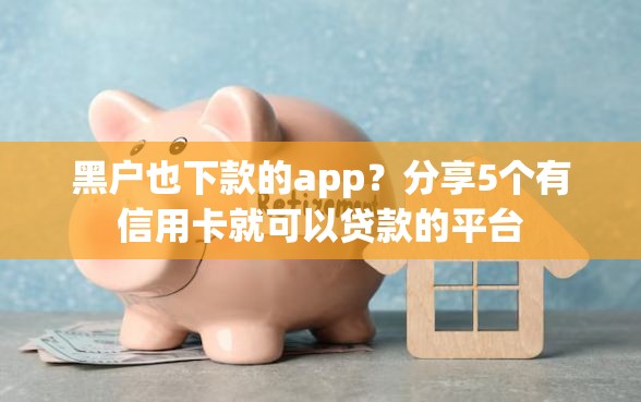 黑户也下款的app?分享5个有信用卡就可以贷款的平台 黑户也下款的app?分享5个有信用卡就可以贷款的平台