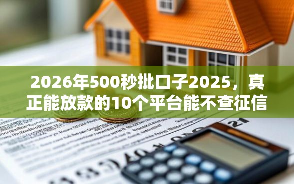2026年500秒批口子2025，真正能放款的10个平台能不查征信直接看出来借款额度推荐