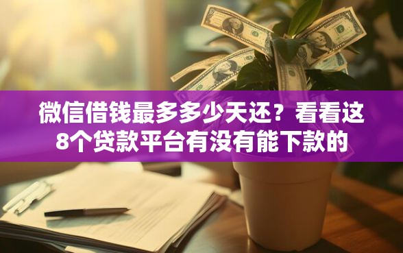 微信借钱最多多少天还？看看这8个贷款平台有没有能下款的