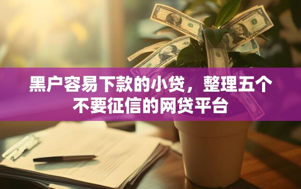 黑户容易下款的小贷，整理五个不要征信的网贷平台