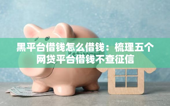 黑平台借钱怎么借钱：梳理五个网贷平台借钱不查征信