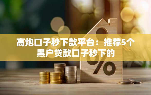 高炮口子秒下款平台：推荐5个黑户贷款口子秒下的