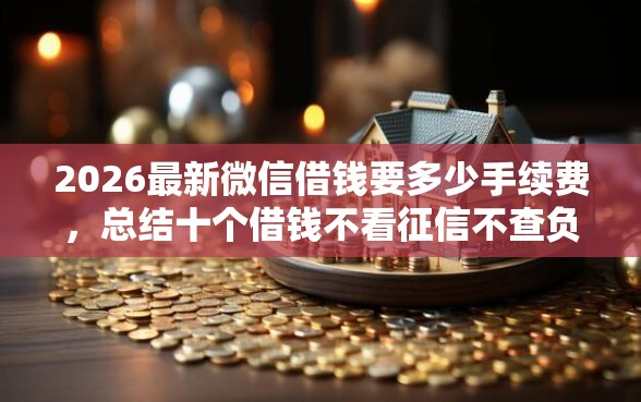 2026最新微信借钱要多少手续费，总结十个借钱不看征信不查负债的平台！