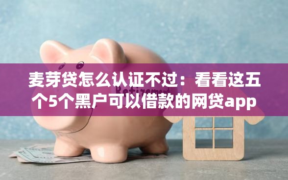 麦芽贷怎么认证不过：看看这五个5个黑户可以借款的网贷app