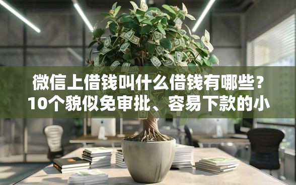 微信上借钱叫什么借钱有哪些？10个貌似免审批、容易下款的小额贷款平台合集