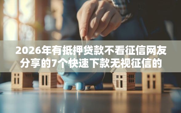 2026年有抵押贷款不看征信网友分享的7个快速下款无视征信的软件我觉得不错！