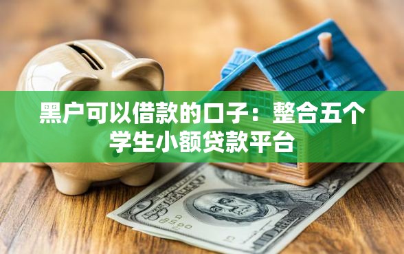 黑户可以借款的口子：整合五个学生小额贷款平台