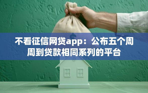 不看征信网贷app：公布五个周周到贷款相同系列的平台