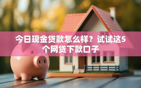 今日现金贷款怎么样？试试这5个网贷下款口子