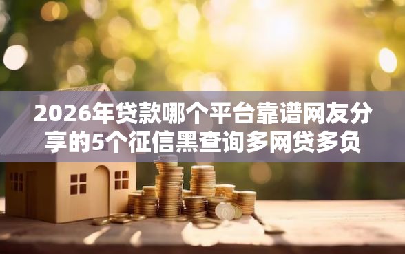 2026年贷款哪个平台靠谱网友分享的5个征信黑查询多网贷多负债高还能百分百下款的我觉得不错！