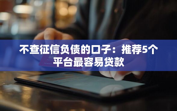 不查征信负债的口子：推荐5个平台最容易贷款