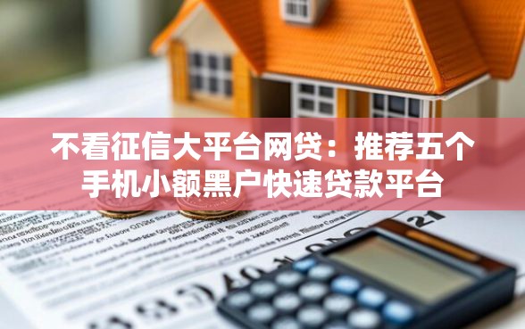 不看征信大平台网贷：推荐五个手机小额黑户快速贷款平台