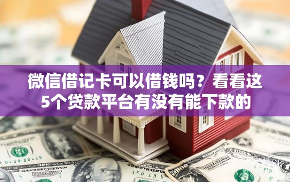 微信借记卡可以借钱吗？看看这5个贷款平台有没有能下款的