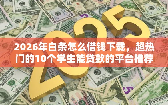 2026年白条怎么借钱下载，超热门的10个学生能贷款的平台推荐