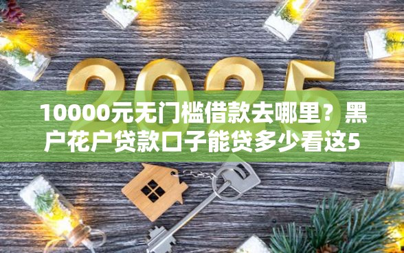 10000元无门槛借款去哪里？黑户花户贷款口子能贷多少看这5个平台