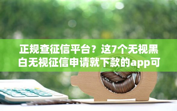 正规查征信平台？这7个无视黑白无视征信申请就下款的app可以试试