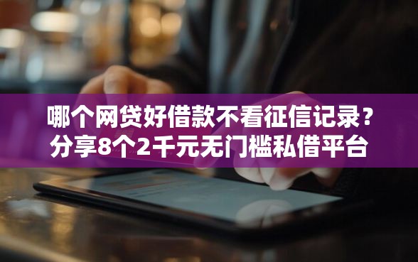 哪个网贷好借款不看征信记录？分享8个2千元无门槛私借平台