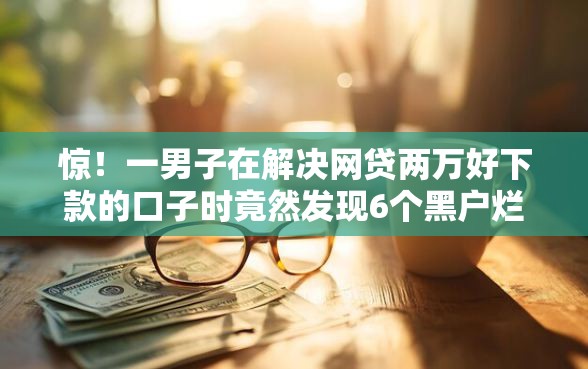惊！一男子在解决网贷两万好下款的口子时竟然发现6个黑户烂户秒下一万，事后分享了出来