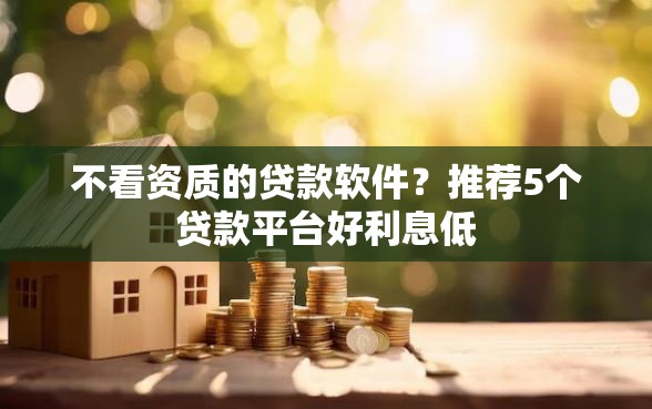 不看资质的贷款软件？推荐5个贷款平台好利息低
