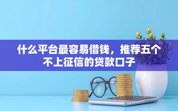 什么平台最容易借钱，推荐五个不上征信的贷款口子