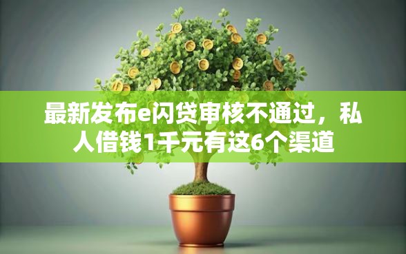 最新发布e闪贷审核不通过，私人借钱1千元有这6个渠道