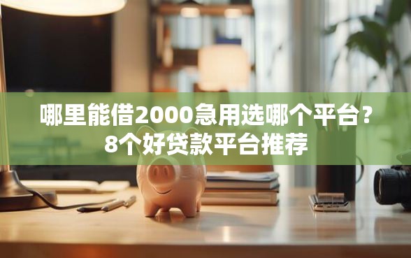 哪里能借2000急用选哪个平台？8个好贷款平台推荐