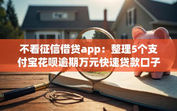 不看征信借贷app：整理5个支付宝花呗逾期万元快速贷款口子