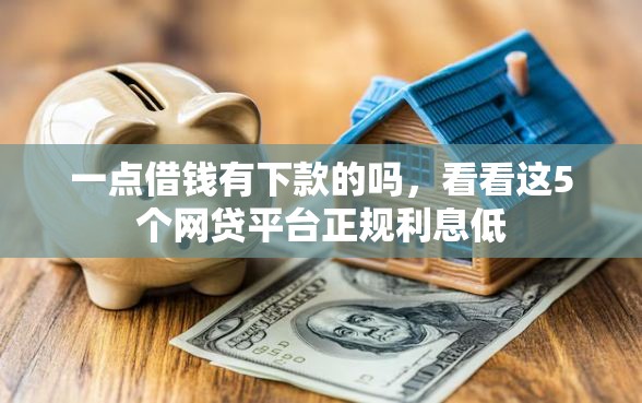 一点借钱有下款的吗，看看这5个网贷平台正规利息低