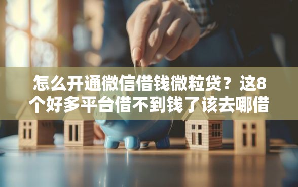 怎么开通微信借钱微粒贷?这8个好多平台借不到钱了该去哪借钱值得一试 怎么开通微信借钱微粒贷?这8个好多平台借不到钱了该去哪借钱值得一试