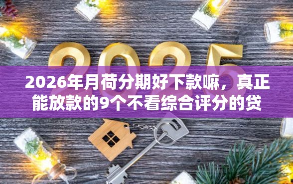 2026年月荷分期好下款嘛，真正能放款的9个不看综合评分的贷款平台推荐