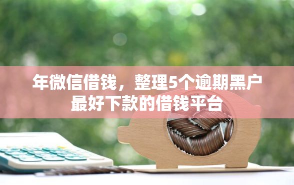 年微信借钱，整理5个逾期黑户最好下款的借钱平台