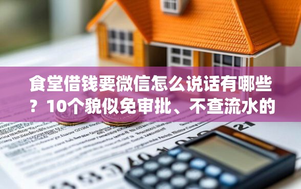 食堂借钱要微信怎么说话有哪些?10个貌似免审批、不查流水的小额度贷款app合集 食堂借钱要微信怎么说话有哪些?10个貌似免审批、不查流水的小额度贷款app合集