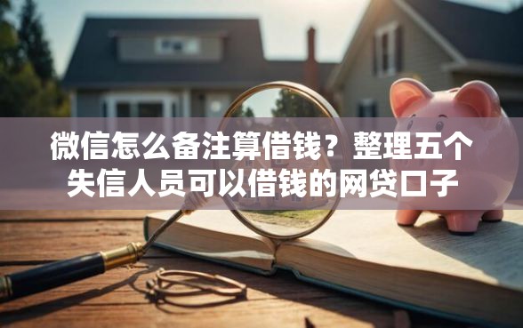微信怎么备注算借钱？整理五个失信人员可以借钱的网贷口子