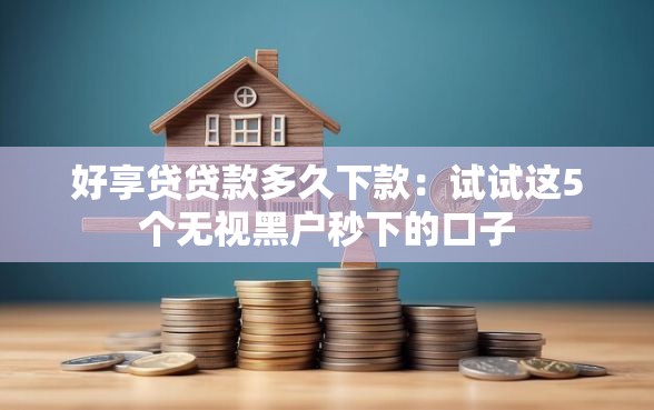 好享贷贷款多久下款：试试这5个无视黑户秒下的口子
