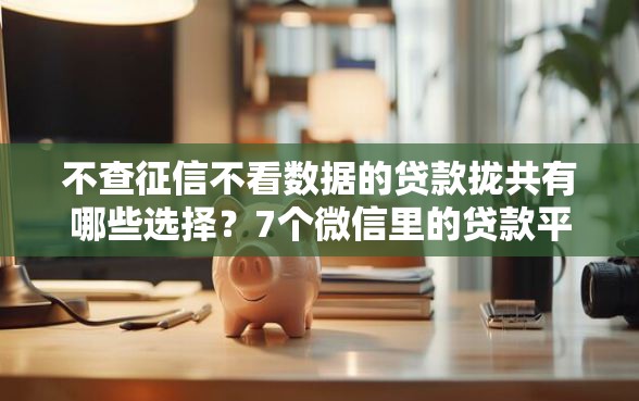 不查征信不看数据的贷款拢共有哪些选择？7个微信里的贷款平台详解