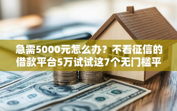 急需5000元怎么办？不看征信的借款平台5万试试这7个无门槛平台
