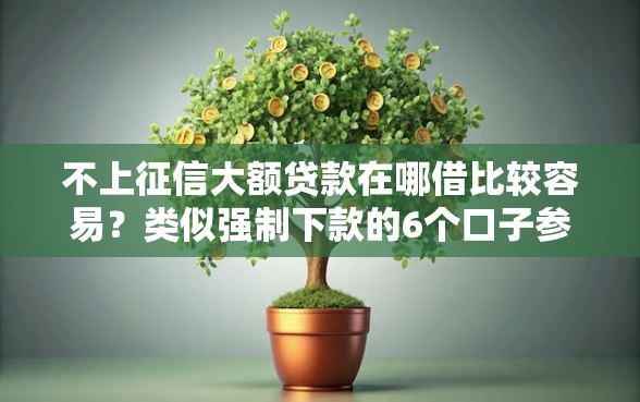 不上征信大额贷款在哪借比较容易？类似强制下款的6个口子参考