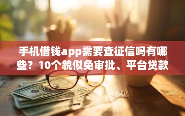 手机借钱app需要查征信吗有哪些？10个貌似免审批、平台贷款不看征信合集