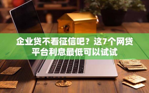 企业贷不看征信吧？这7个网贷平台利息最低可以试试