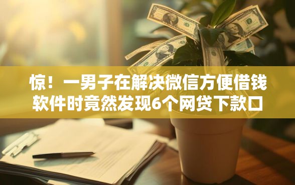 惊！一男子在解决微信方便借钱软件时竟然发现6个网贷下款口子，事后分享了出来