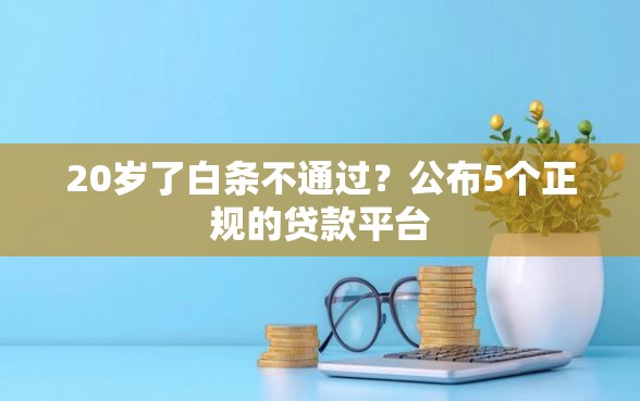20岁了白条不通过？公布5个正规的贷款平台