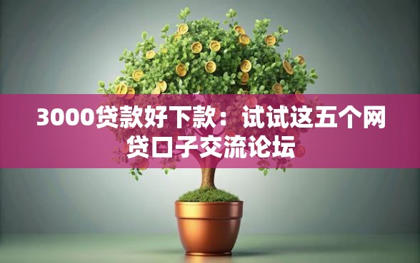 3000贷款好下款：试试这五个网贷口子交流论坛
