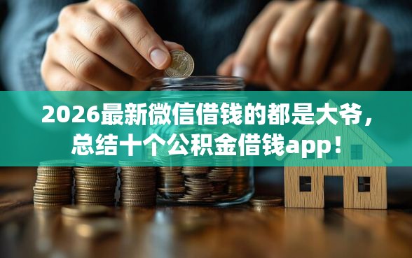2026最新微信借钱的都是大爷，总结十个公积金借钱app！