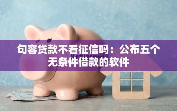 句容贷款不看征信吗：公布五个无条件借款的软件