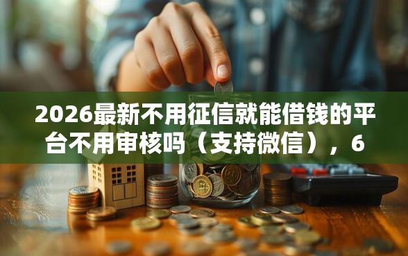 2026最新不用征信就能借钱的平台不用审核吗（支持微信），6个未成年小额贷款平台无私分享