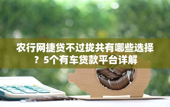 农行网捷贷不过拢共有哪些选择？5个有车贷款平台详解