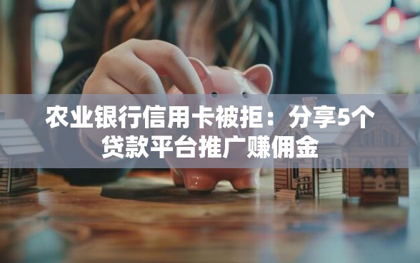 农业银行信用卡被拒：分享5个贷款平台推广赚佣金