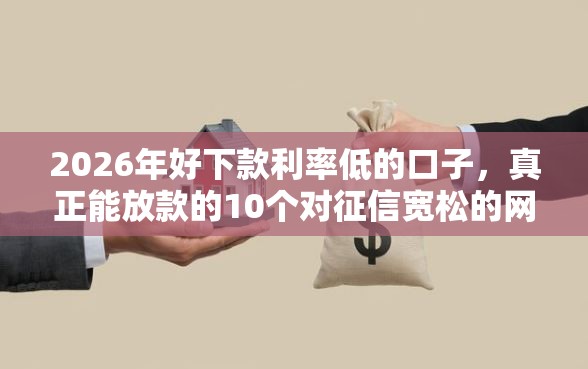 2026年好下款利率低的口子，真正能放款的10个对征信宽松的网贷软件推荐